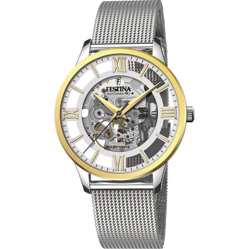 Festina F20537/1 Silver Automatic Skeleton Men's Watch