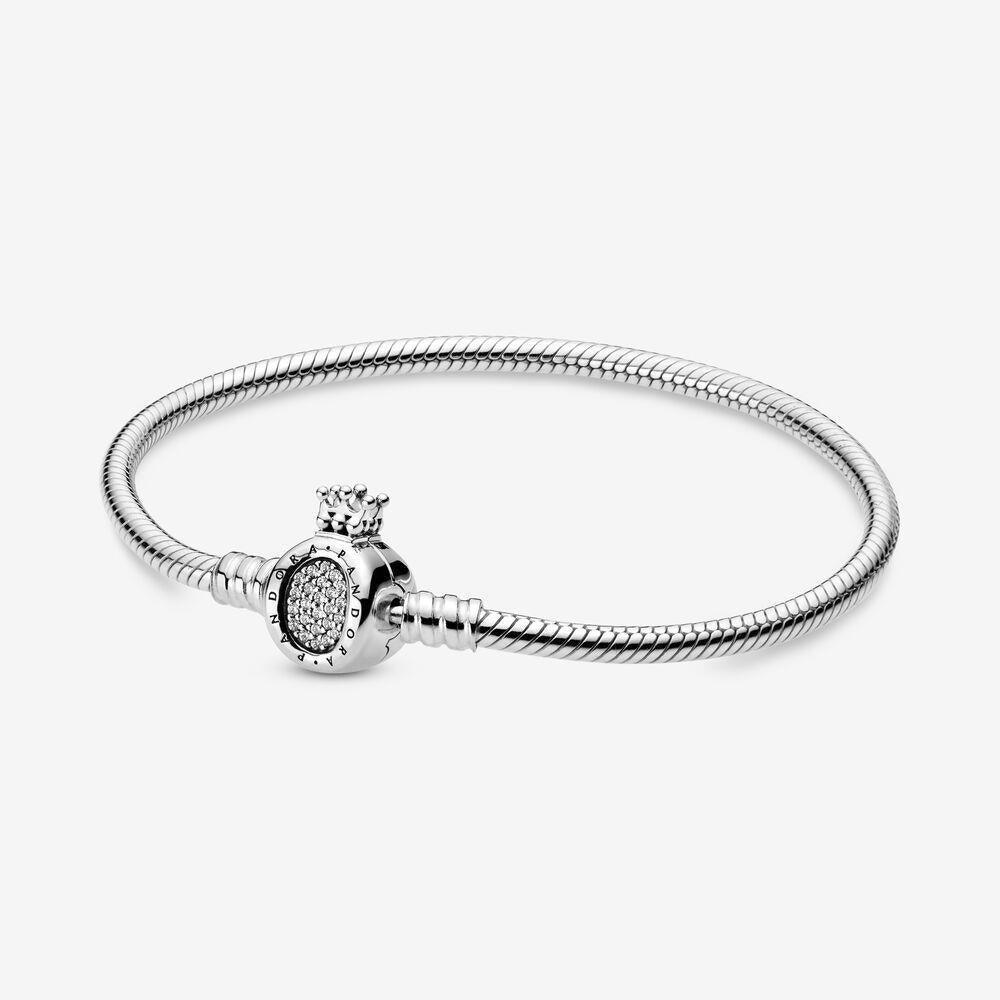 Pandora 598286CZ-20 Moments Crown O Clasp Snake Chain Bracelet - Watch Home™