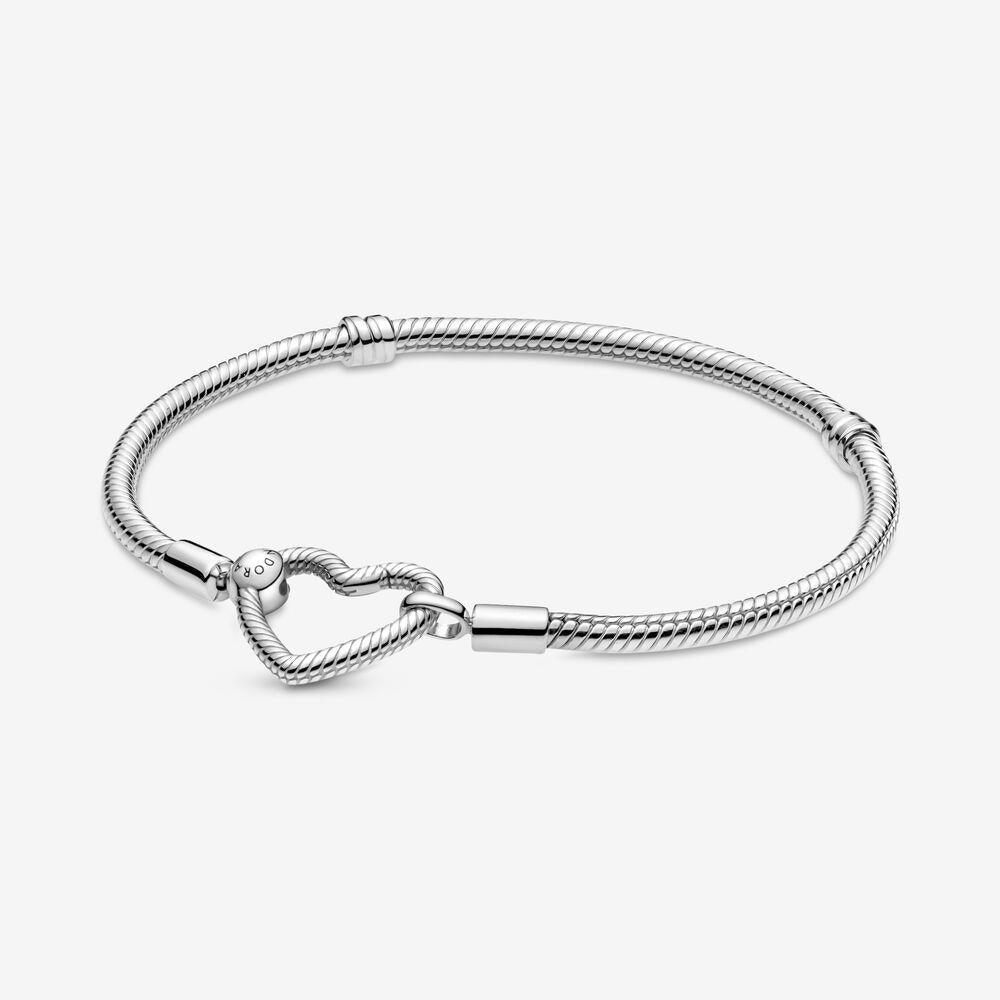 Pandora 599539C00-19 Moments Heart Closure Snake Chain Bracelet - Watch Home™