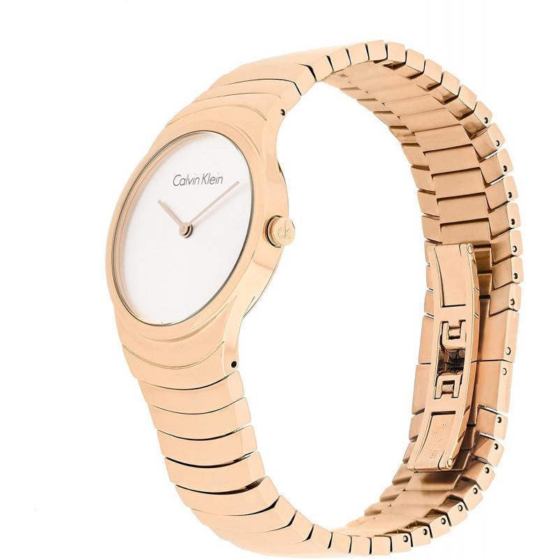 Calvin Klein K8A23646 Whirl Quartz Silver Dial Rose Gold-tone Women's Watch - Watch Home™