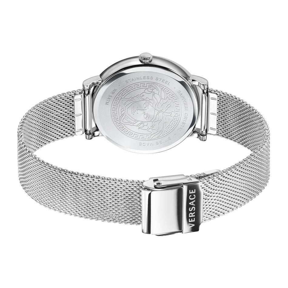 Versace VE8100519 V-Circle Silver Tone 38mm Ladies Watch