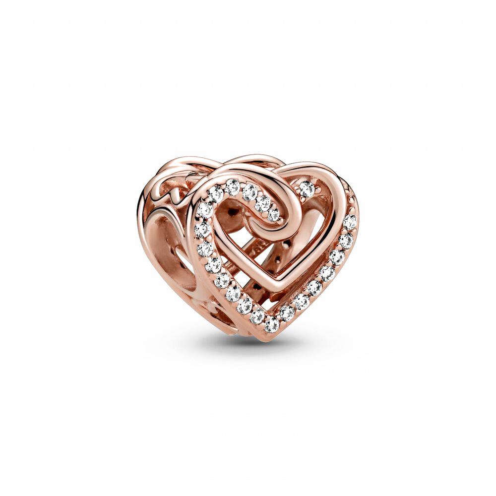 Pandora People Rose Gold Coloured Hearts Charm