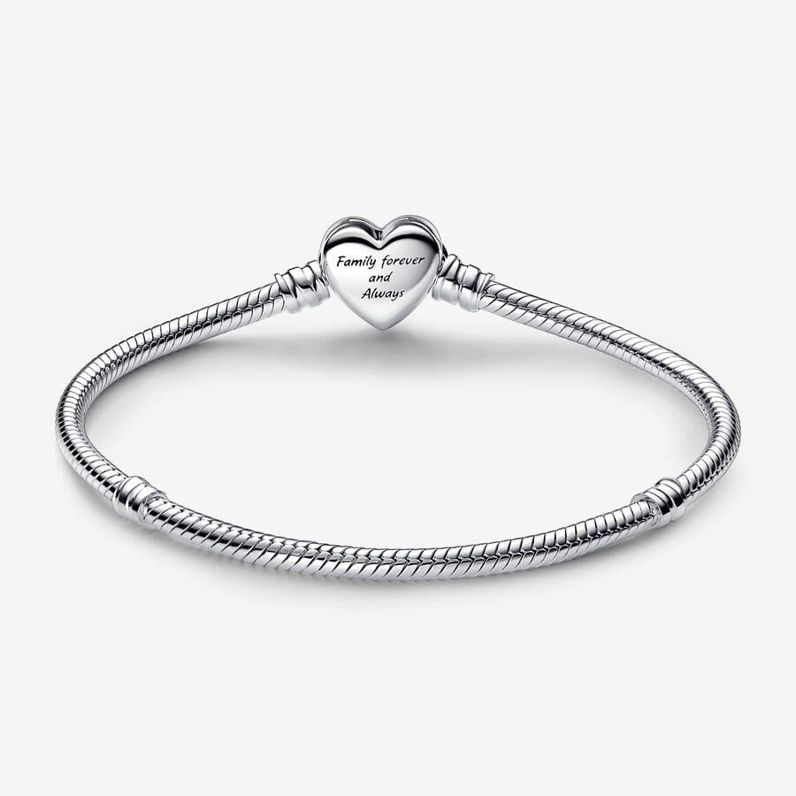 Pandora Moments Sparkling Infinity Heart Clasp Snake Chain Bracelet 17 cm