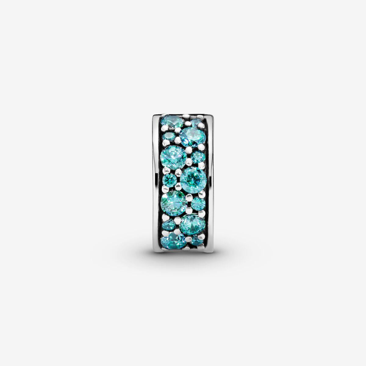 Pandora Teal Pavé Clip Charm