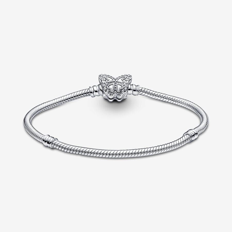 Pandora Moments Butterfly Clasp Snake Chain Bracelet 19 cm