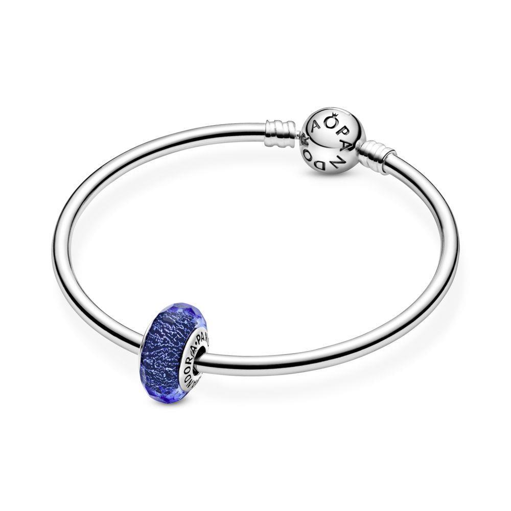 Pandora 791646 Sterling Silver Blue Iridescent Glass Murano Charm - Watch Home™