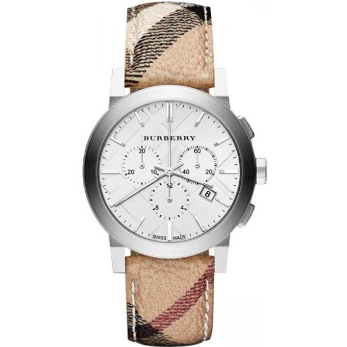 BURBERRY BU9360 The City Silver Dial Haymarket Check Fabric Unisex Watch