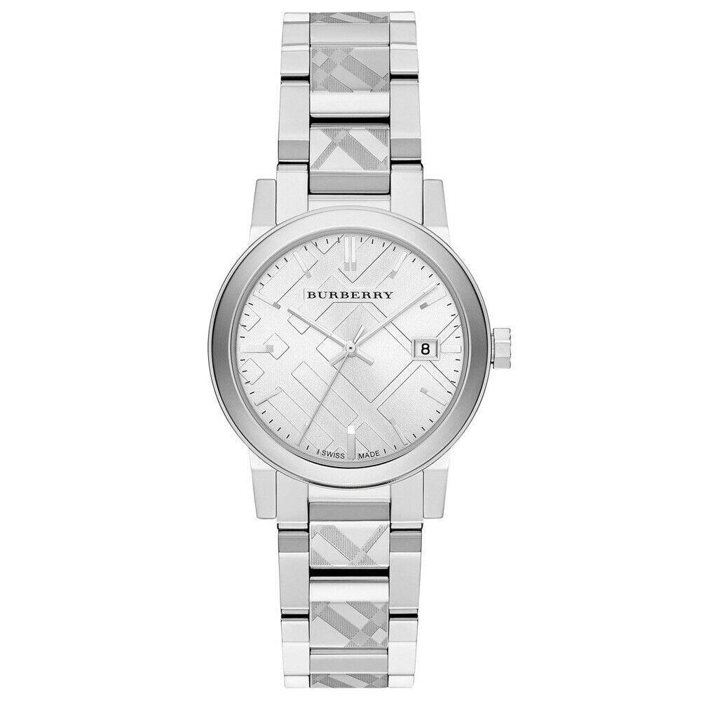 Burberry BU9144 Silver Check Stamped Dial Women's Watch - Watch Home™