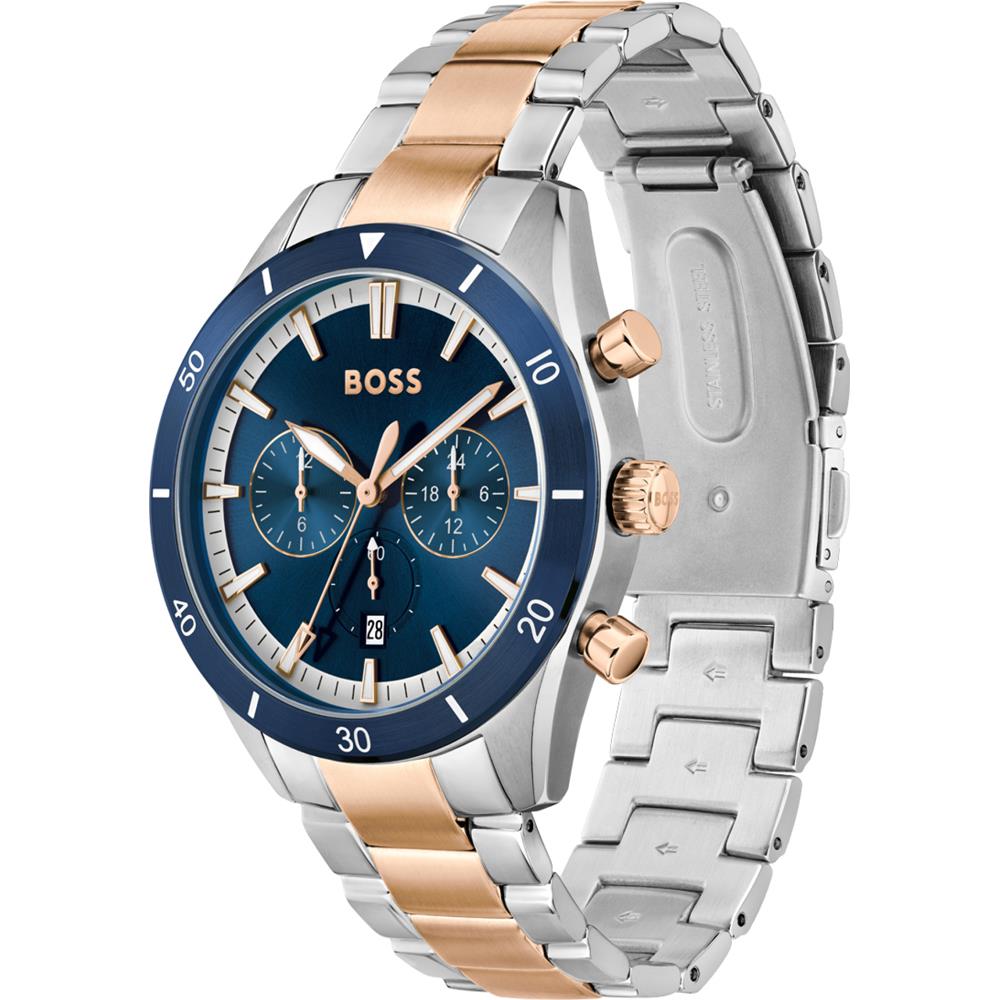 Hugo Boss 1513937 Santiago Two-Tone Steel & Blue Mens Watch