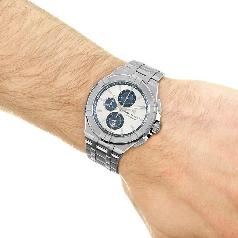 Maurice Lacroix 'Aikon' Silver Stainless Steel Chronograph Swiss Mens Watch