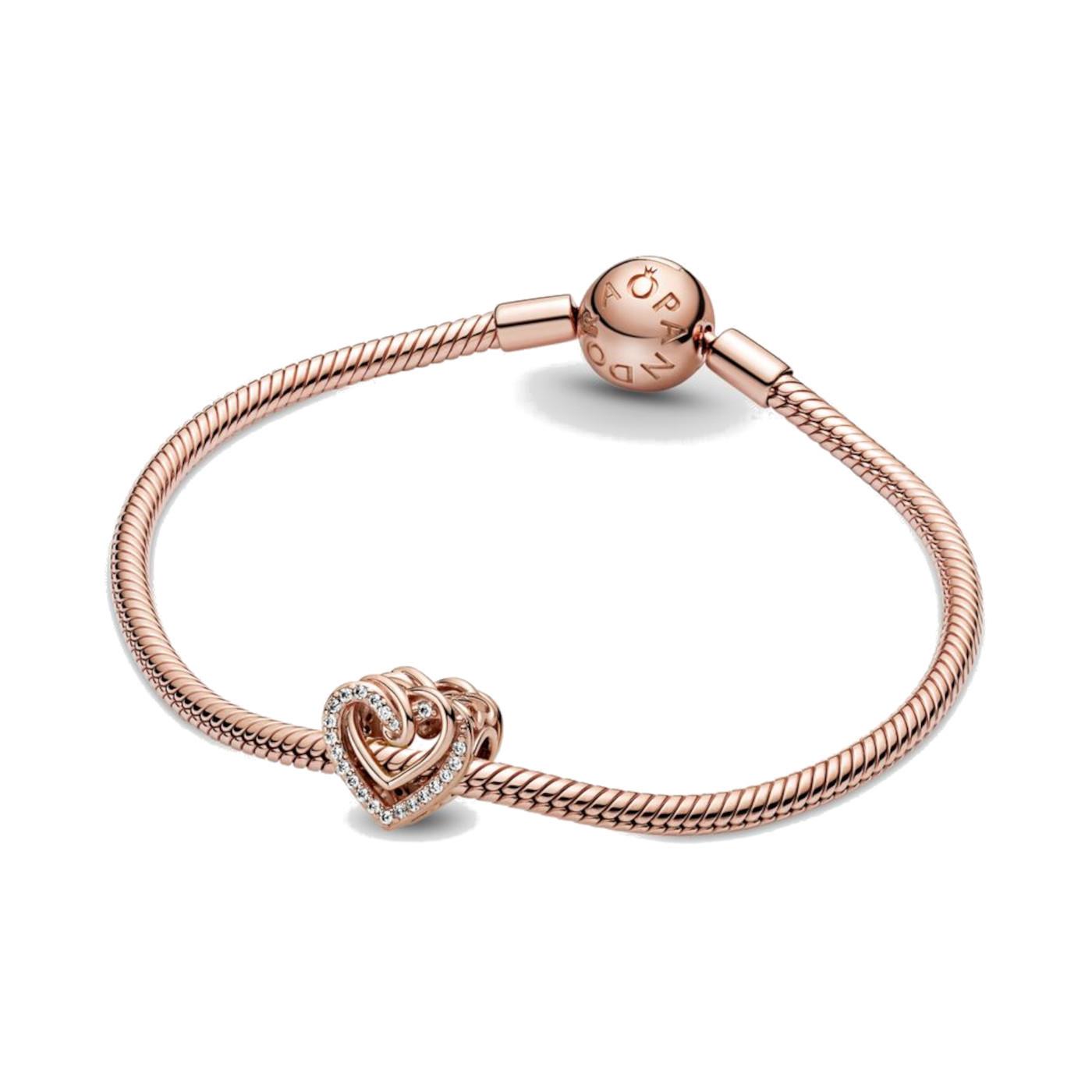 Pandora People Rose Gold Coloured Hearts Charm