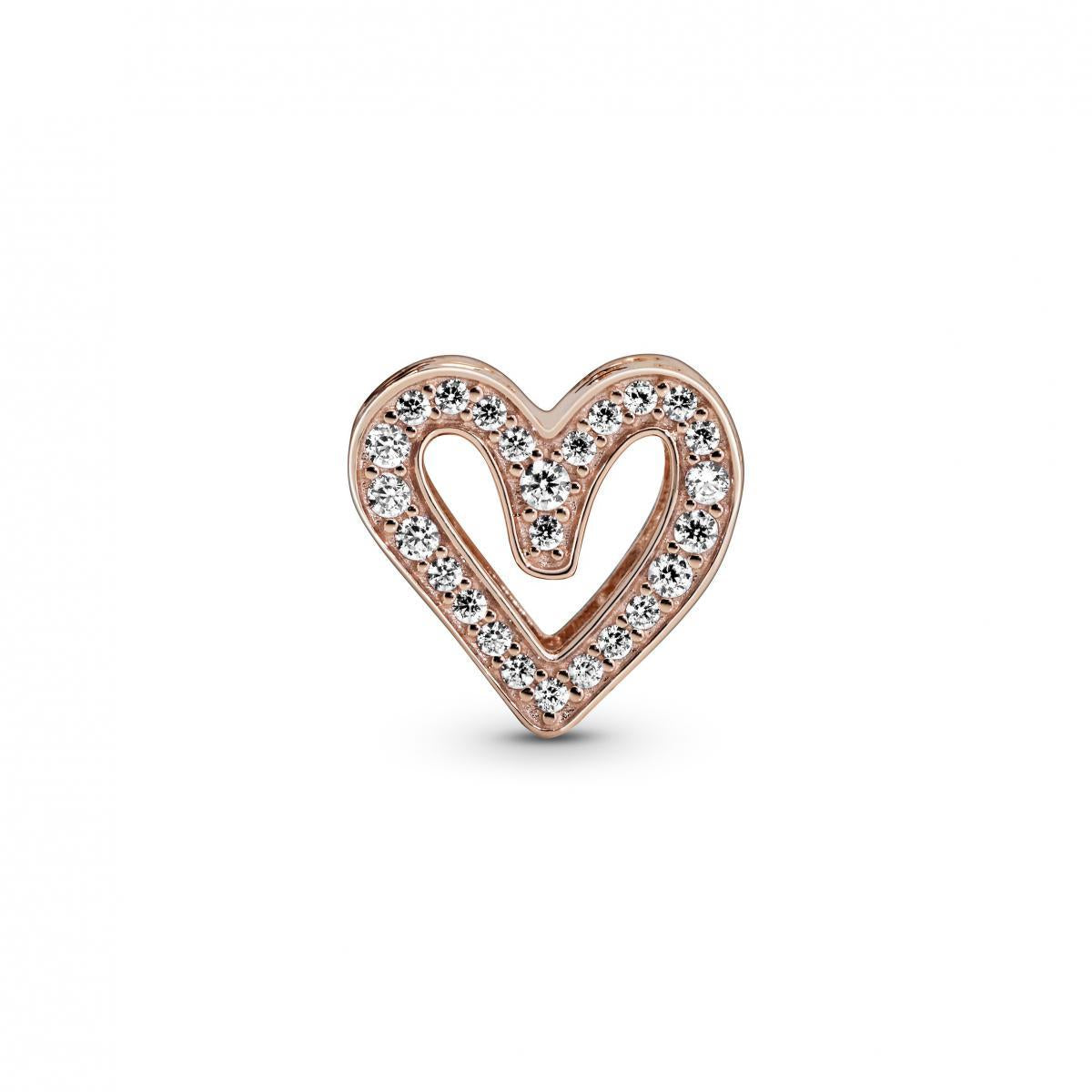 Pandora Sparkling Freehand Heart Charm