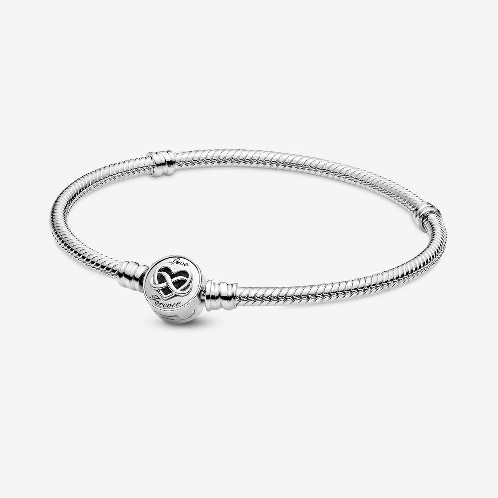 Pandora 599365C00-17 Moments Heart Infinity Clasp Snake Chain Bracelet - Watch Home™