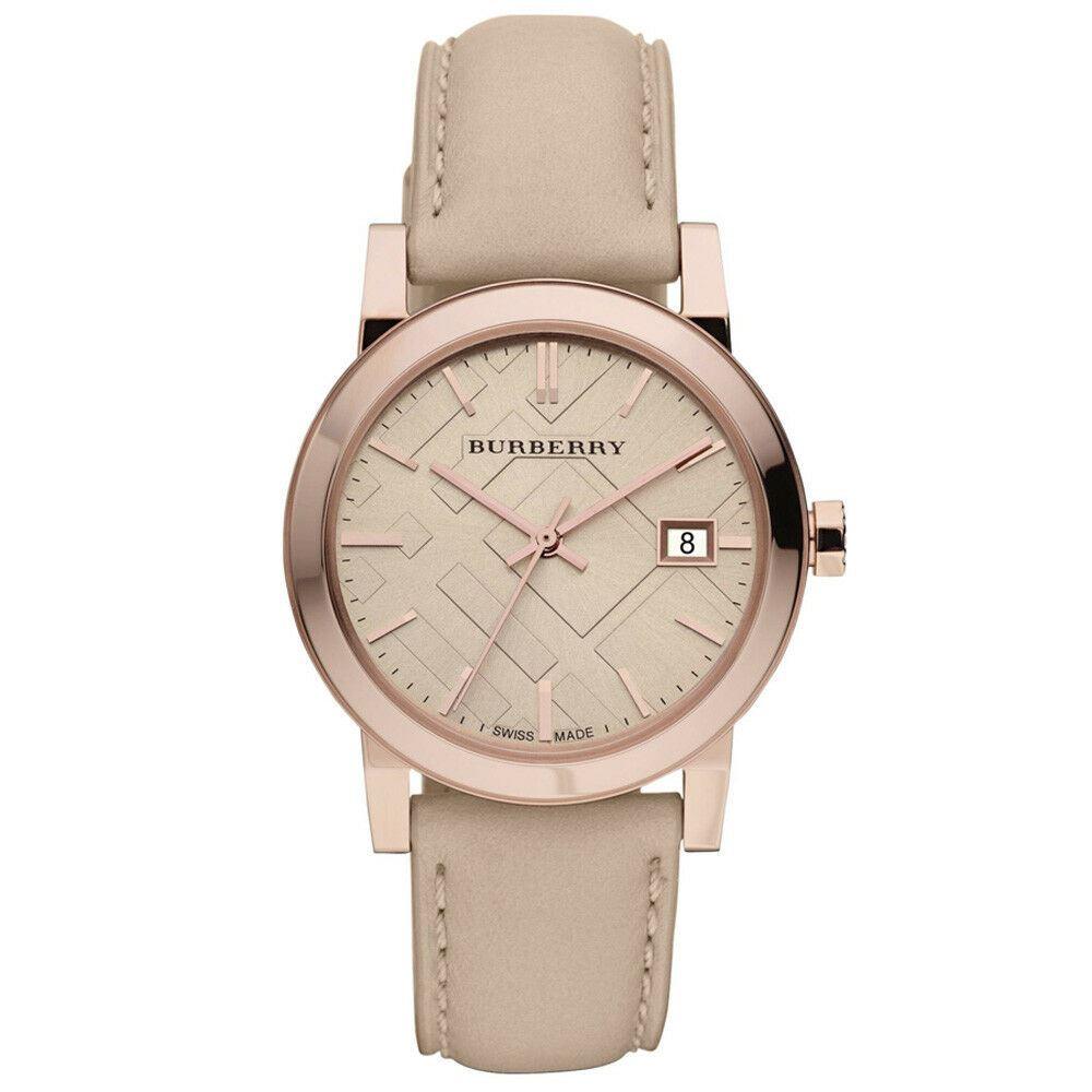 Burberry BU9109 Rose Gold Tone Beige Check Dial Women's Watch - Watch Home™